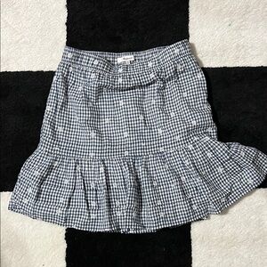 Madewell Gingham and Polska dot Skirt - navy blue and White